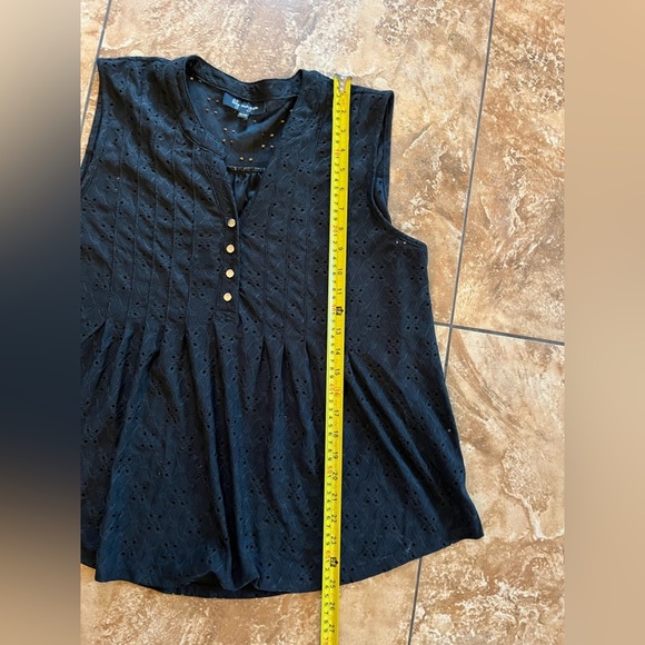 lily morgan Women's Size XL Eyelet Pintuck Camisole tank top sleeveless shirt - Picture 8 of 10